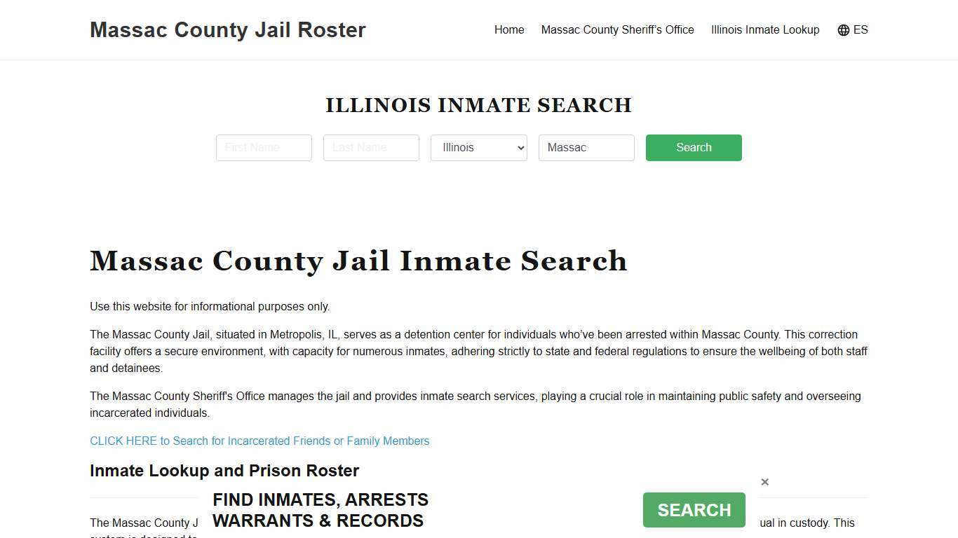 Massac County Jail Roster Lookup, IL, Inmate Search